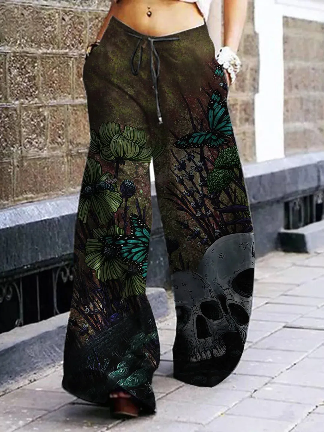 Dark and Moody: Skull-Emblazoned Cargo Pants
