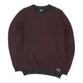 Diesel Mens Brown Crew Neck Knit Jumper | Vintage Casual Designer Sweater VTG