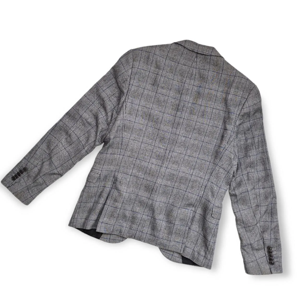 DRYKORN Men's Outerwear Blazer Jacket Grau with Tiny Blue Stripes Viscose Single Breasted Size M