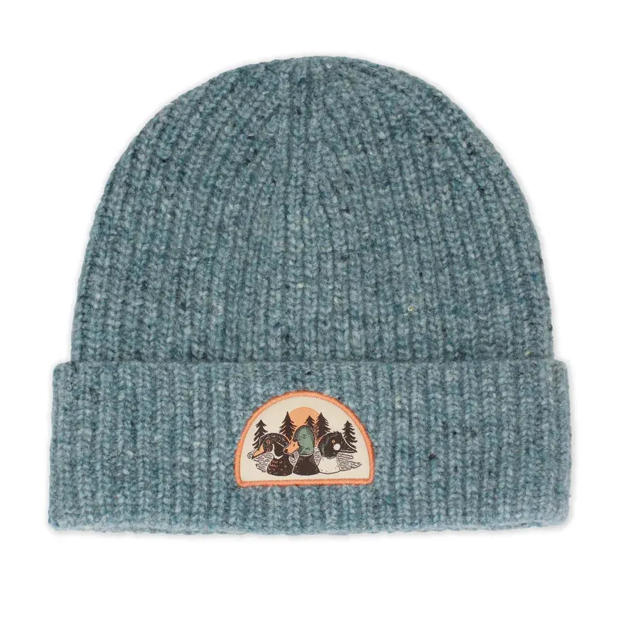 Duck Trio Wool Blend Beanie, Lake