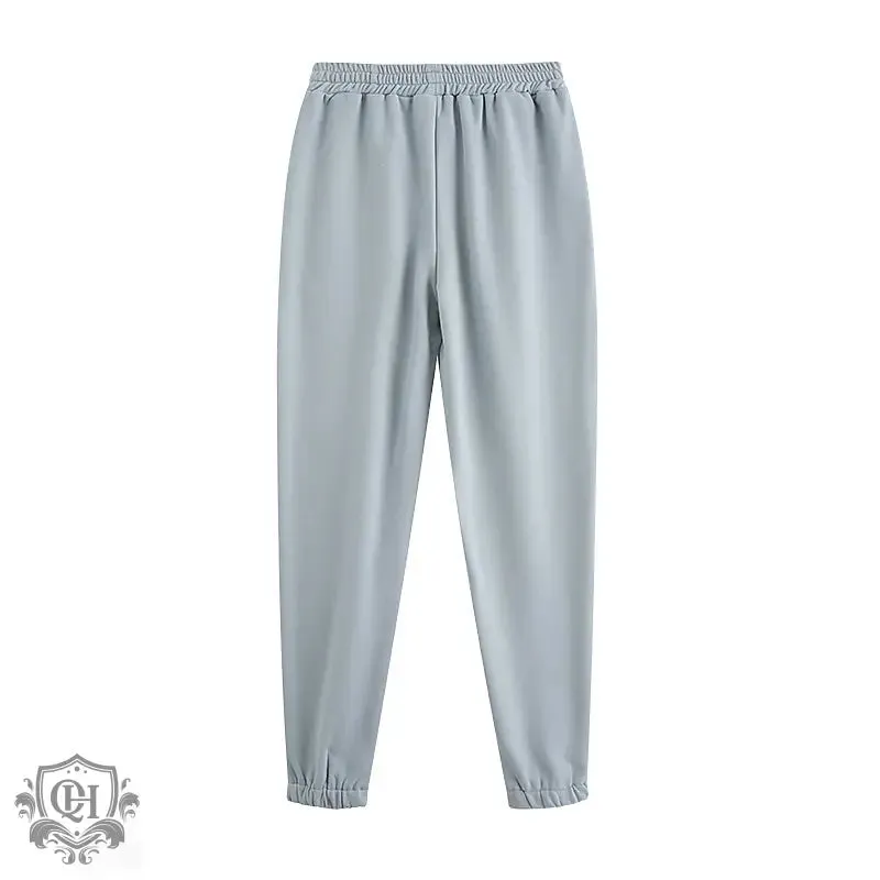 Embroidered Elastic Waist Sweatpants