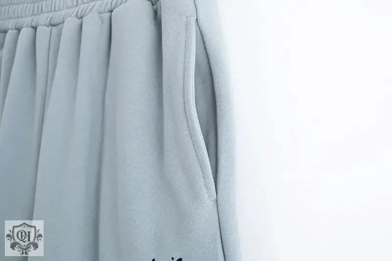 Embroidered Elastic Waist Sweatpants