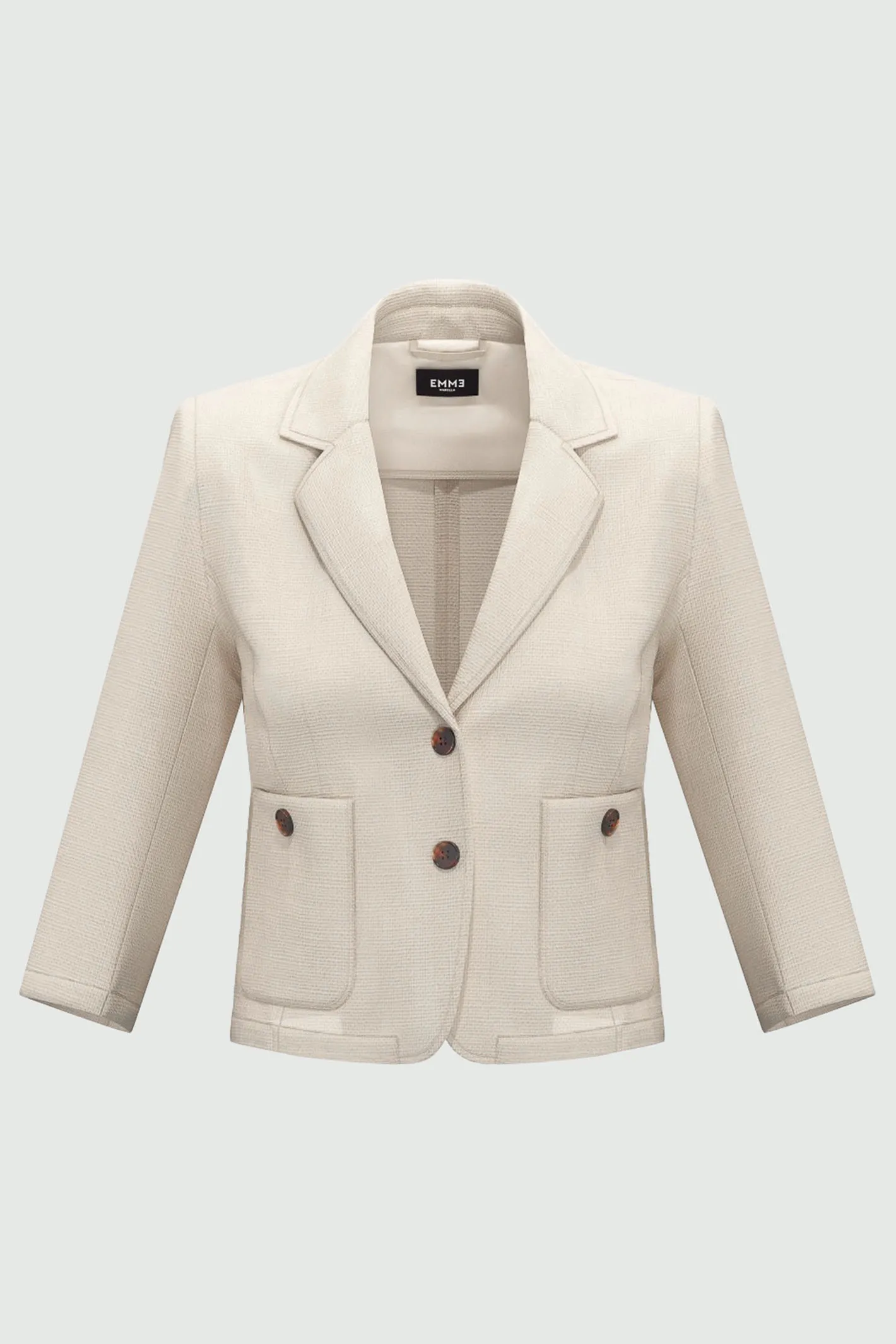 Emme Mosella1 Short Linen Blazer Jacket Wool White 2515041092200