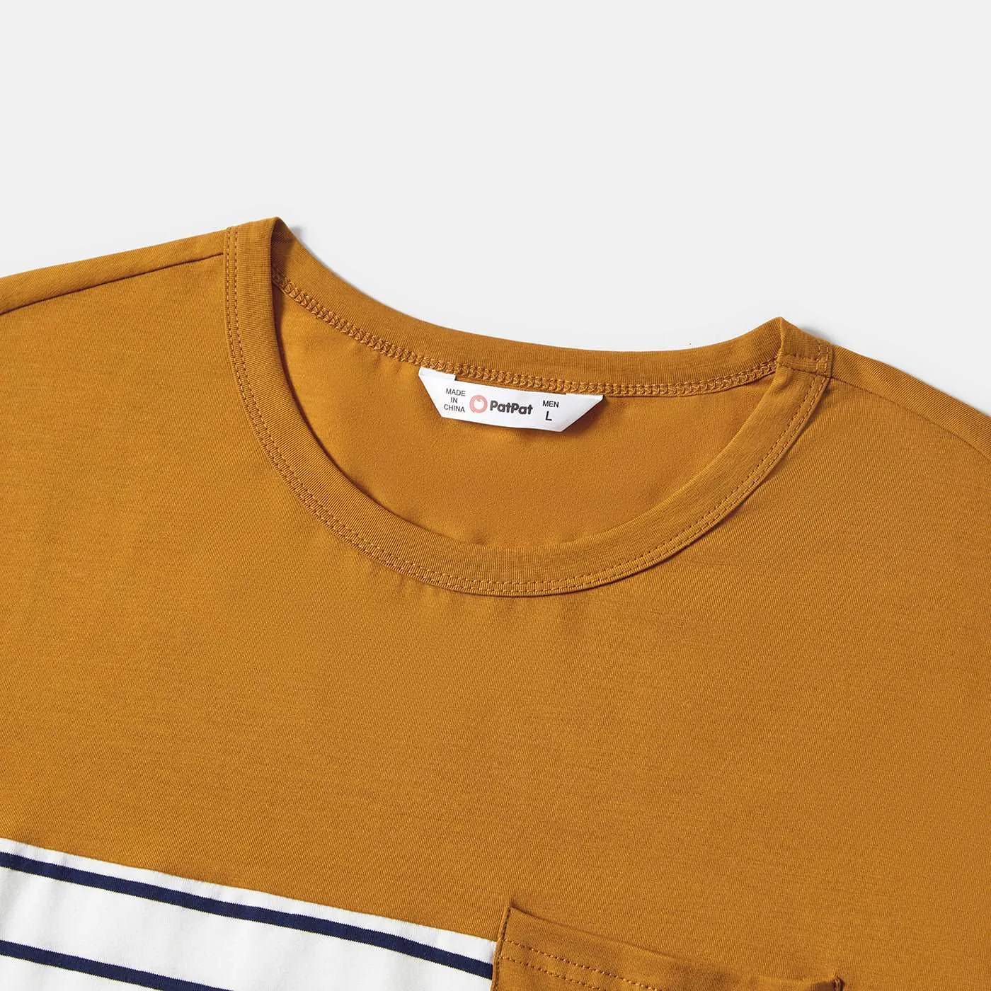 Family Matching 95% Cotton Striped Off Shoulder Belted Dresses and Short-sleeve Colorblock T-shirts Sets