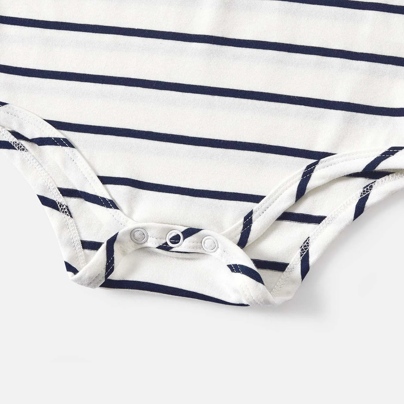 Family Matching 95% Cotton Striped Off Shoulder Belted Dresses and Short-sleeve Colorblock T-shirts Sets