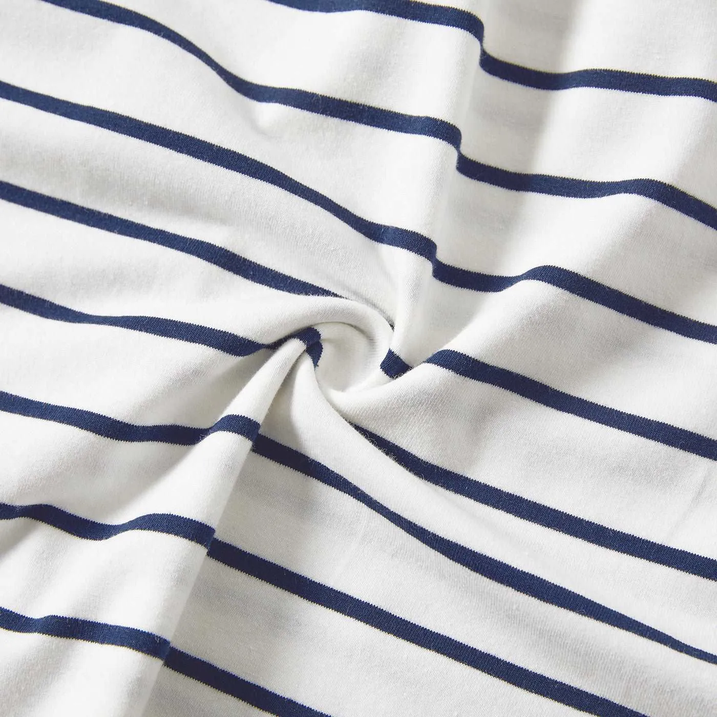 Family Matching 95% Cotton Striped Off Shoulder Belted Dresses and Short-sleeve Colorblock T-shirts Sets