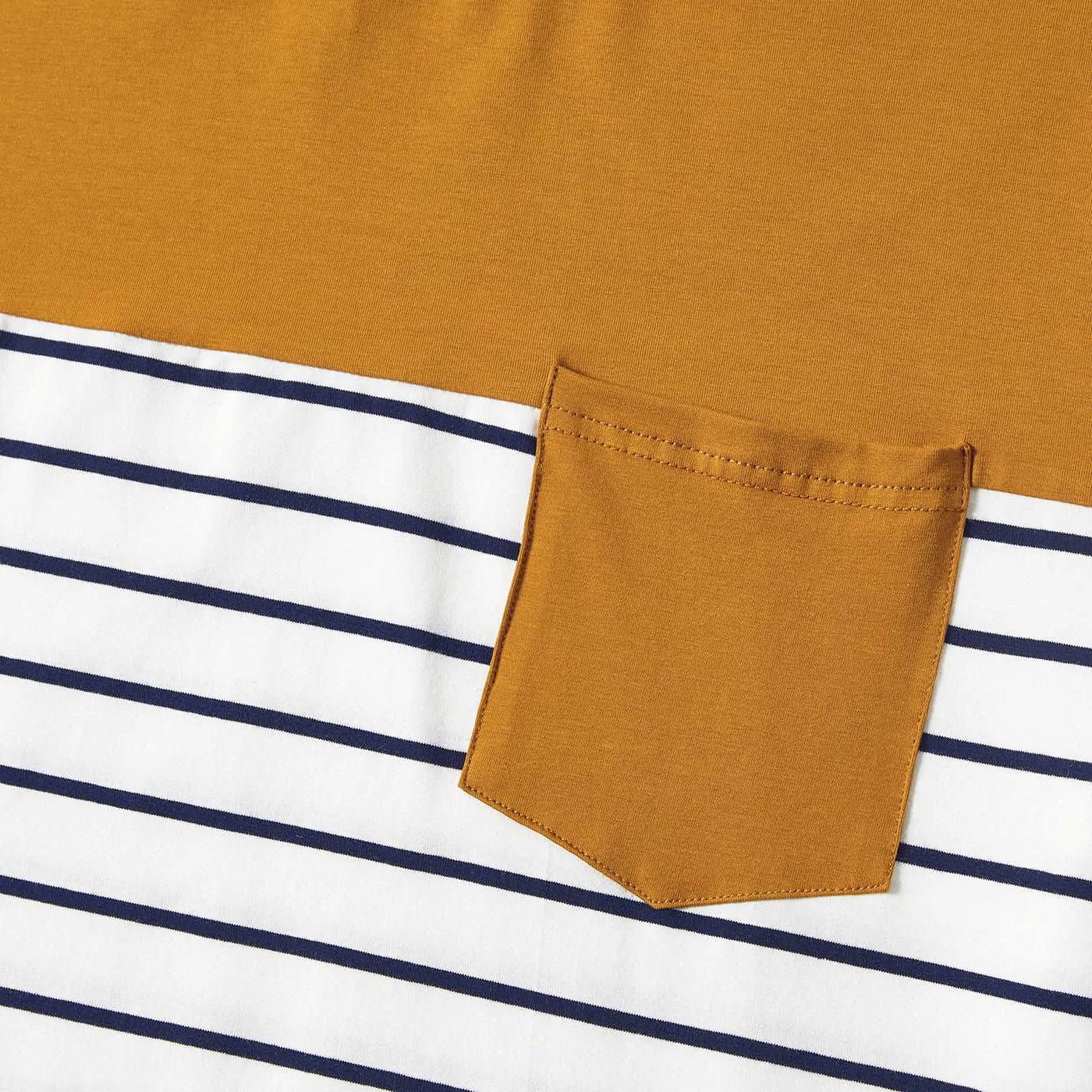 Family Matching 95% Cotton Striped Off Shoulder Belted Dresses and Short-sleeve Colorblock T-shirts Sets