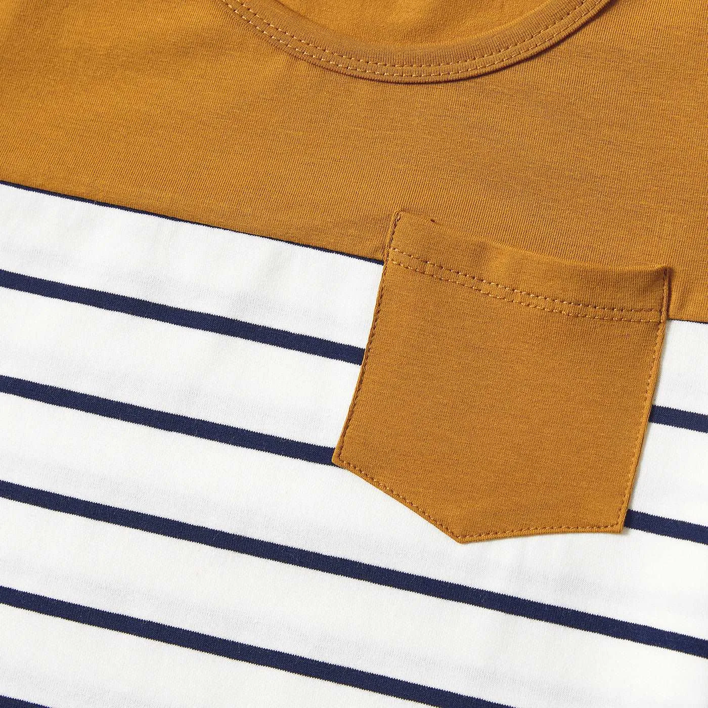 Family Matching 95% Cotton Striped Off Shoulder Belted Dresses and Short-sleeve Colorblock T-shirts Sets