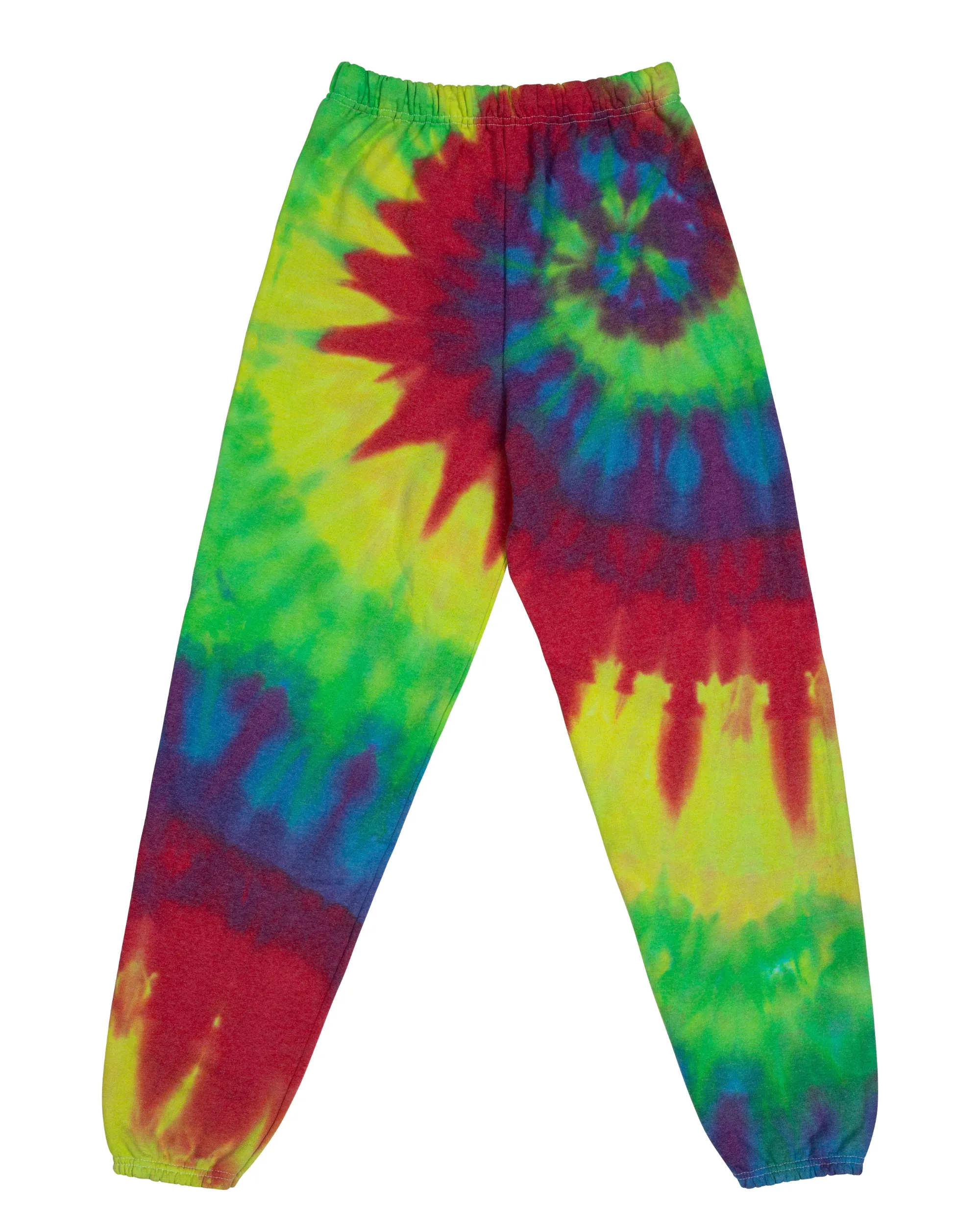 FLEECE SHOP Tie Dye Essential Fleece Sweatpant - Classic Rainbow Spiral