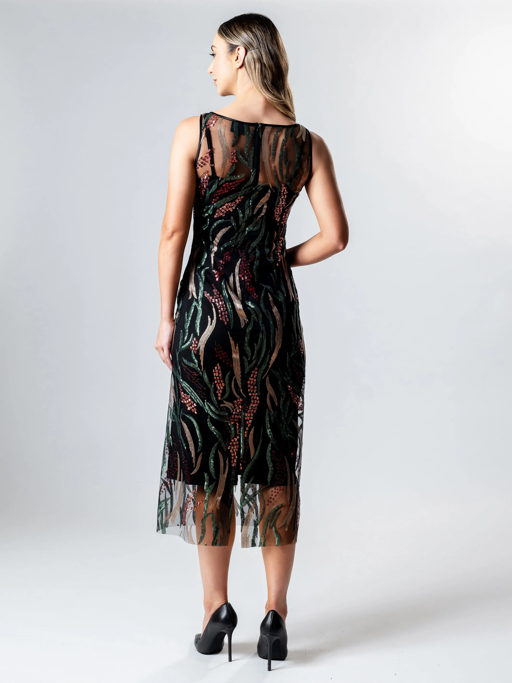 FLORA Midi Pillar Cocktail Dress