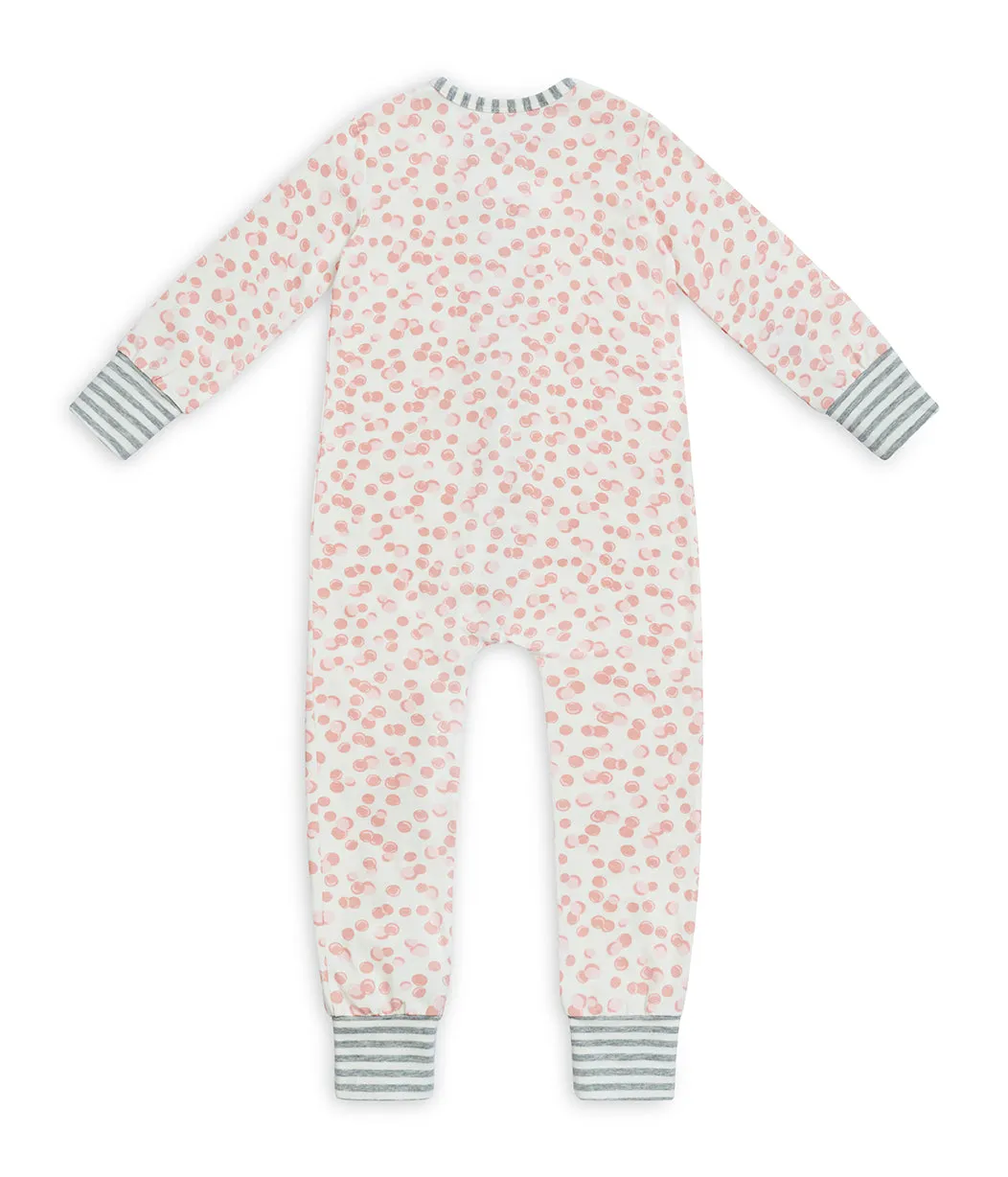 Footless Romper Cotton Rose Bubbles