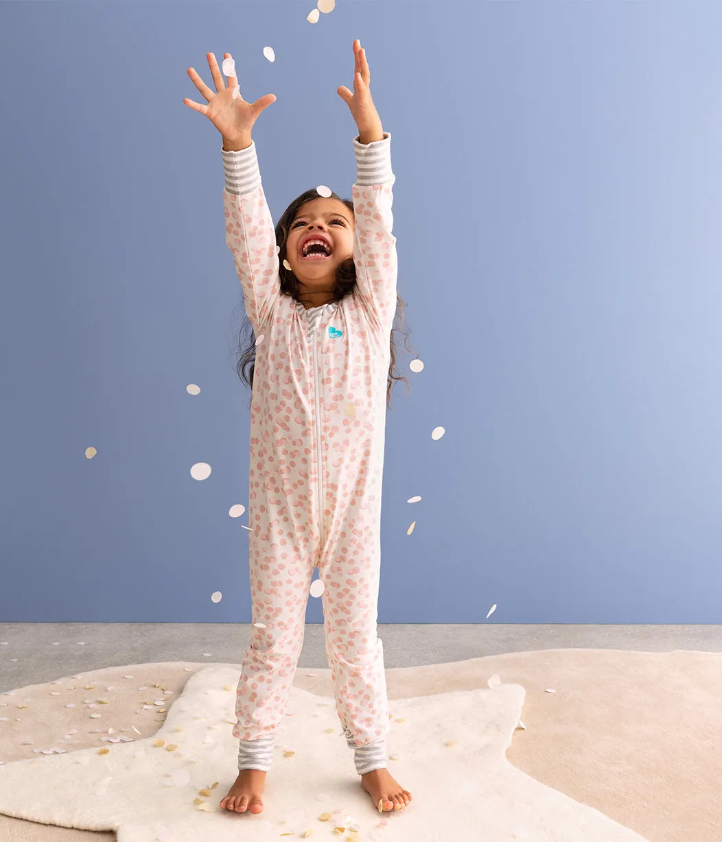 Footless Romper Cotton Rose Bubbles