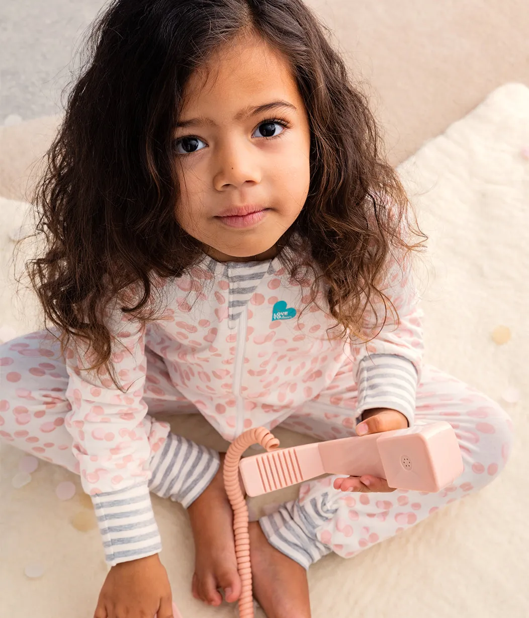 Footless Romper Cotton Rose Bubbles