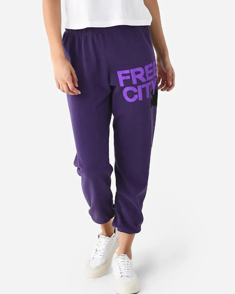 FREECITY Large Sweatpant in Purple Plant