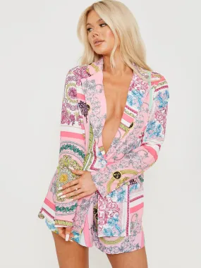 Freya Patterned Print Blazer In Pink