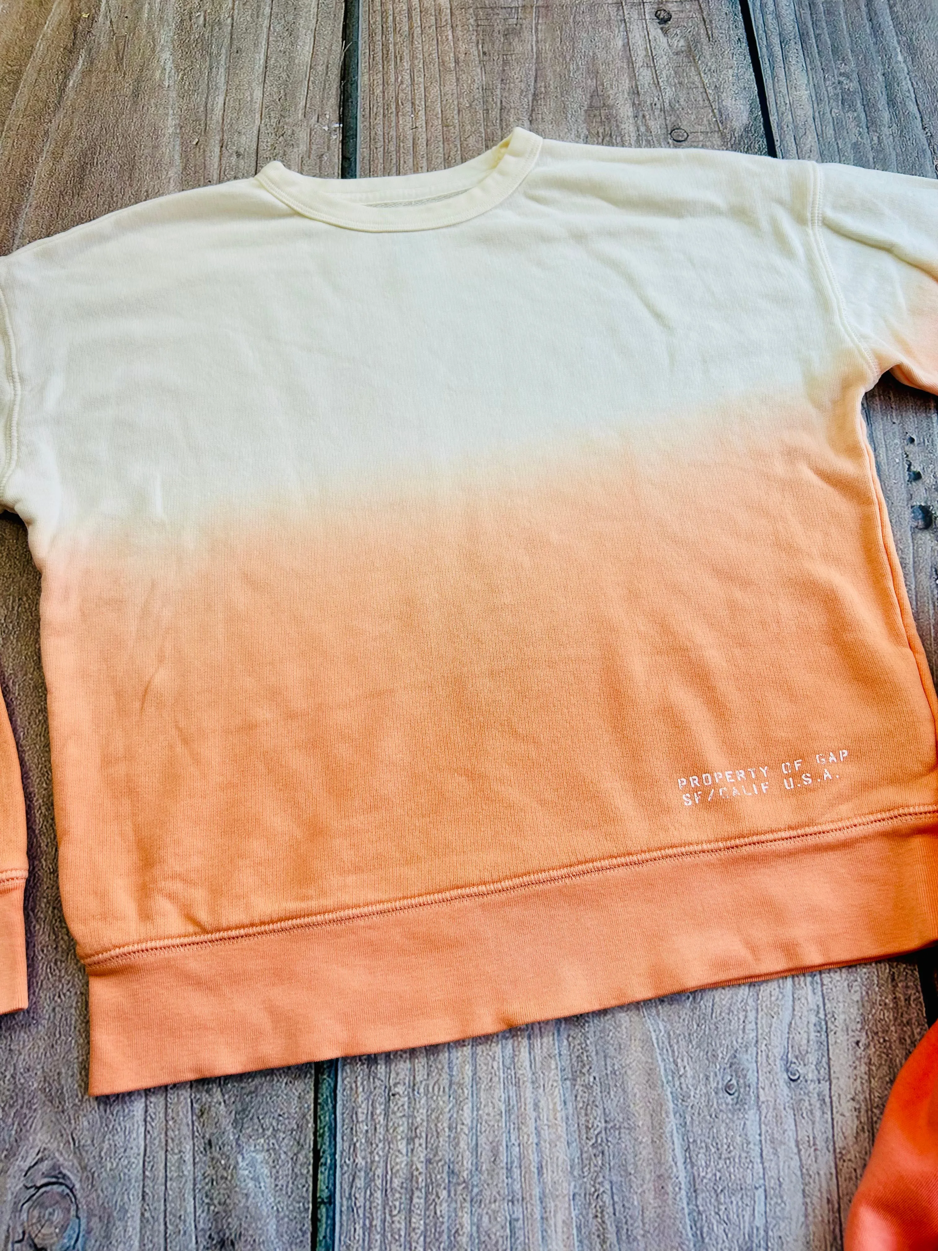 Gap Kids size 10 boys ombré french terry sweater top and sweatpants, sweats, joggers set, like new, Kids 10 (medium)