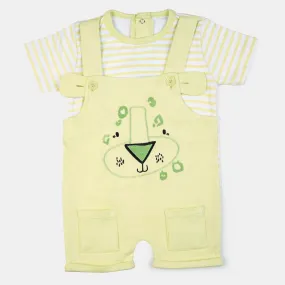 Infant Boys Knitted Romper Tiger Face-W/S/Lime