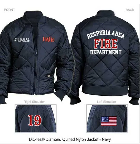 Jacket - Quilted - Standard Back - Hesperia Area FD
