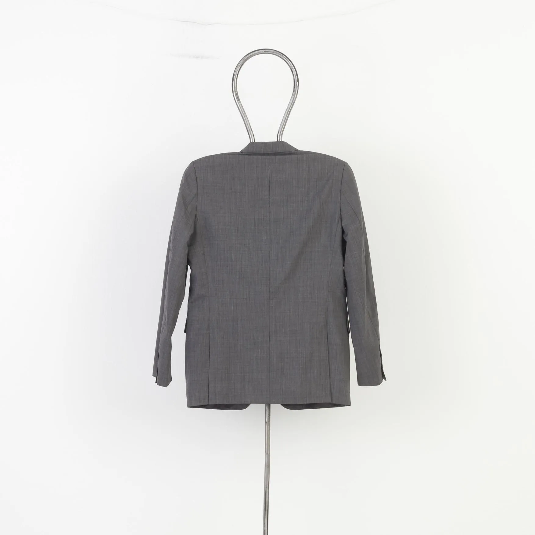 Jaeger Men 40 Blazer Wool Charcoal Breasted Mayfair Elegant Bottoms Shoulder Pads Jacket
