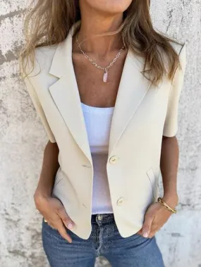 Lapel Collar Half Sleeve Blazer