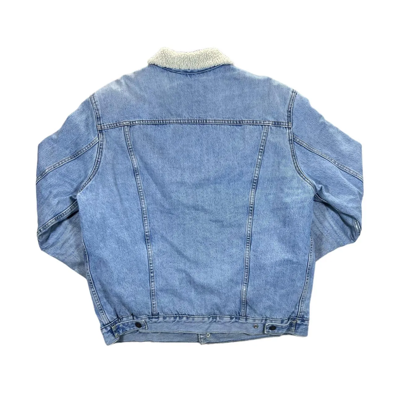 LEVI'S Classic Red Tab Sherpa Fleece Lined Trucker Blue Denim Jacket