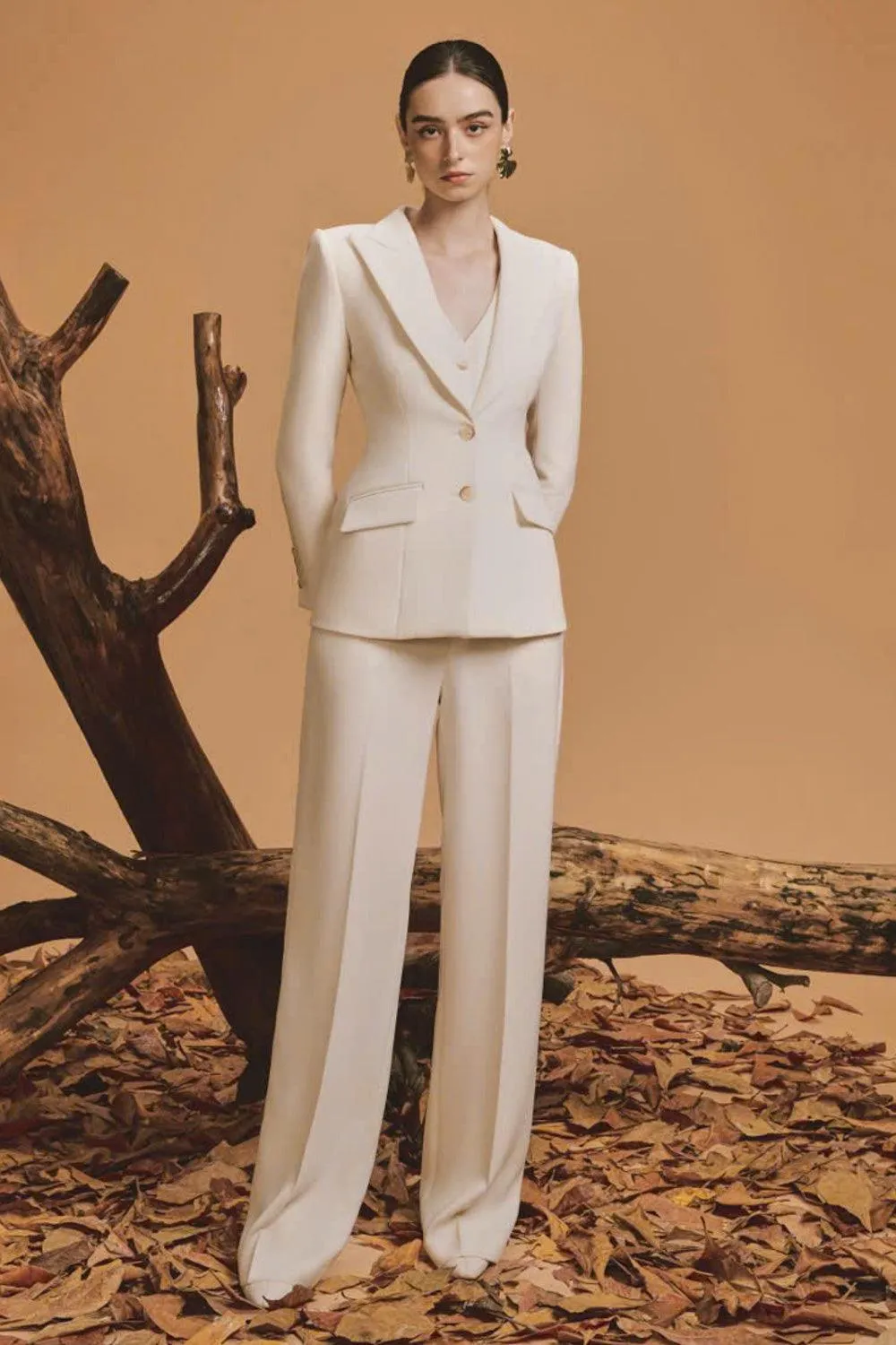 Lily Hourglass Flap Pocket Wool Blend Blazer