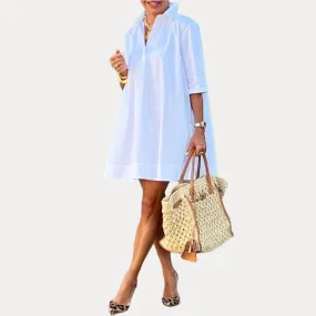 Loose Sleeve A-Line Shirt Dress