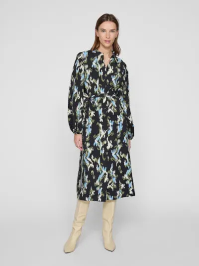 Marlot Midi Shirt Dress - Black Beauty/Mali