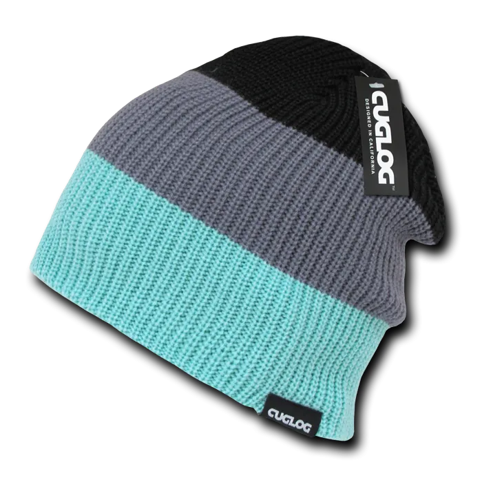 Mauna Kea Beanie, Knit Cap, Slouch Beanie, Rib Knit - Cuglog K004
