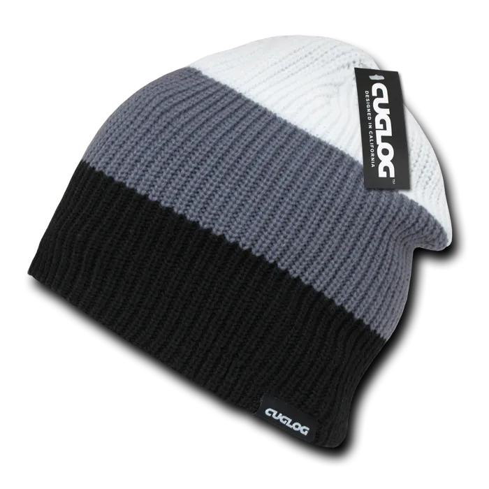 Mauna Kea Beanie, Knit Cap, Slouch Beanie, Rib Knit - Cuglog K004
