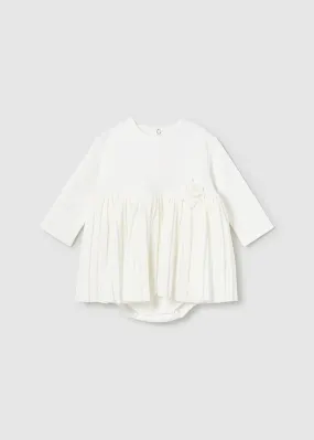 Mayoral 2896 016 - Natural Pleated Romper Dress