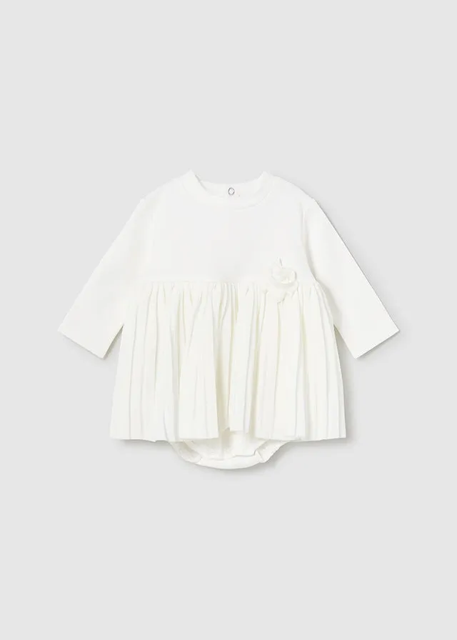 Mayoral 2896 016 - Natural Pleated Romper Dress