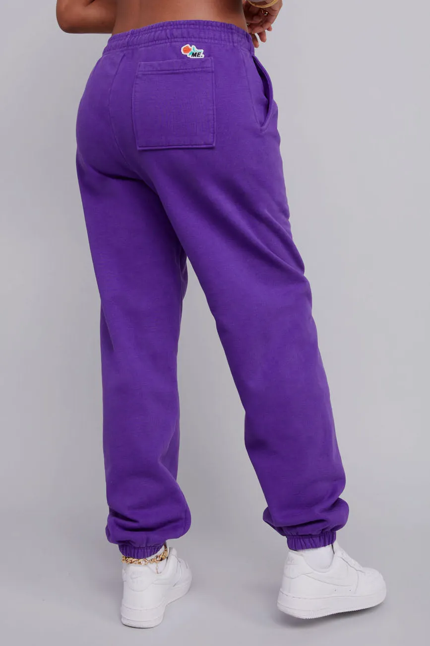 ME. Rose Sweatpants Prince Purple