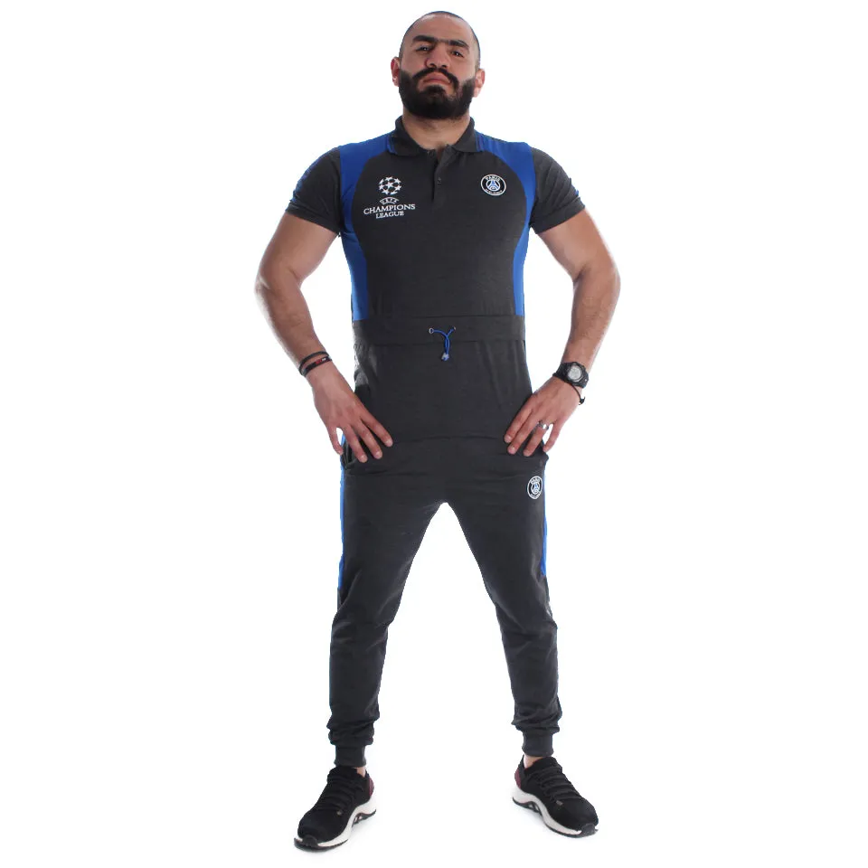 Men Training Suit Gray / Blue -7019