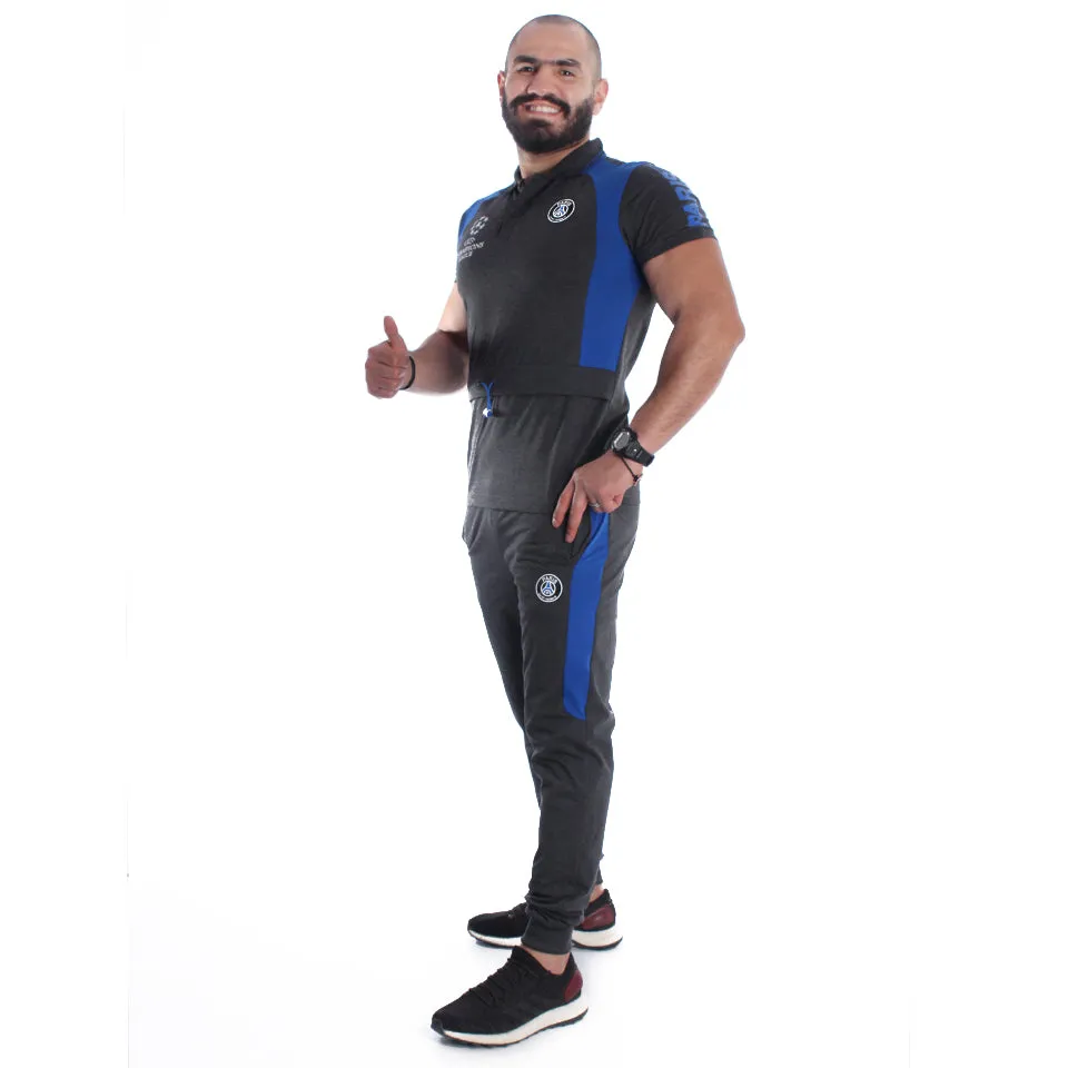 Men Training Suit Gray / Blue -7019
