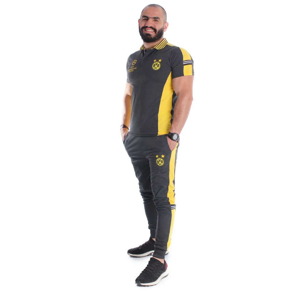 Men Training Suit Gray / Yellow-7021