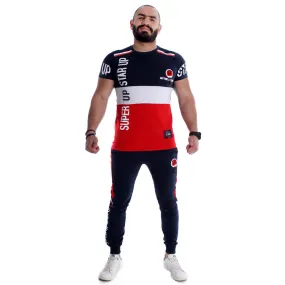 Men Training Suit Navy / Red-7024