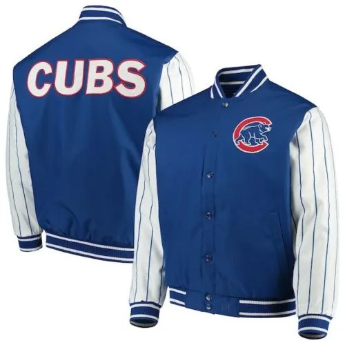 Men's Chicago Cubs JH Design Royal Blue Quilted Knit Lined Jacket