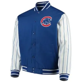 Men's Chicago Cubs JH Design Royal Blue Quilted Knit Lined Jacket