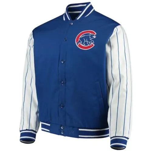 Men's Chicago Cubs JH Design Royal Blue Quilted Knit Lined Jacket
