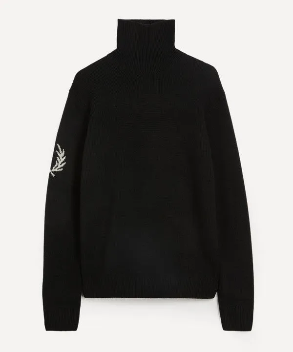 Mens Fred Perry Laurel Wreath Roll Neck Jumper