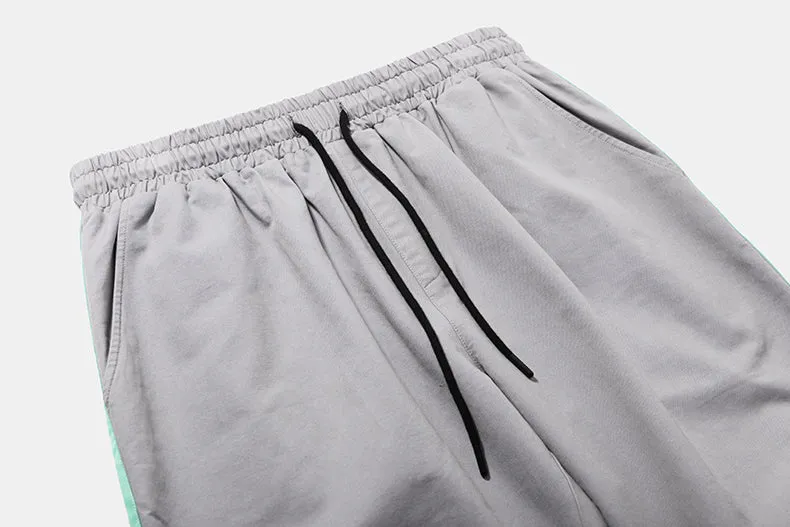 Men's Spring/Summer Cotton Loose Cargo Pants With Fluorescent Side Stripes