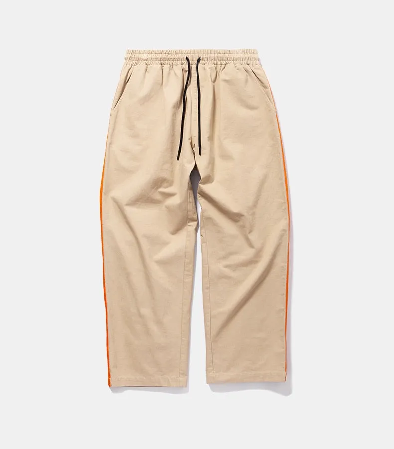 Men's Spring/Summer Cotton Loose Cargo Pants With Fluorescent Side Stripes