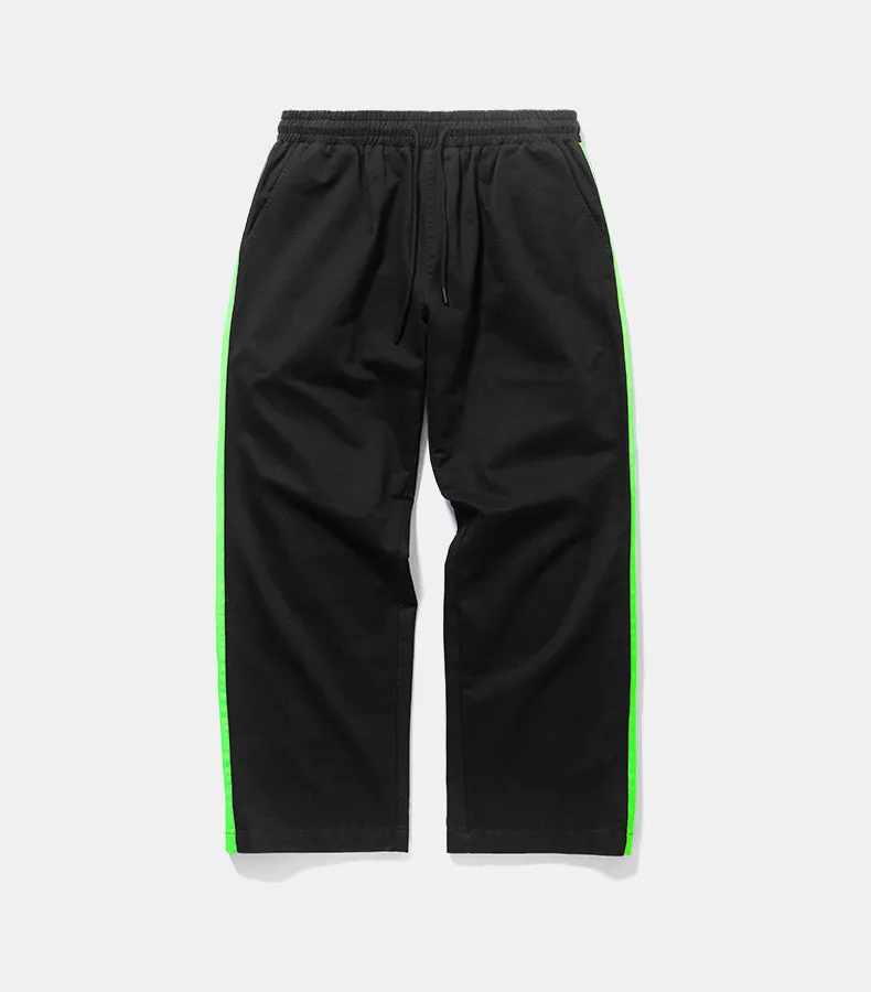Men's Spring/Summer Cotton Loose Cargo Pants With Fluorescent Side Stripes