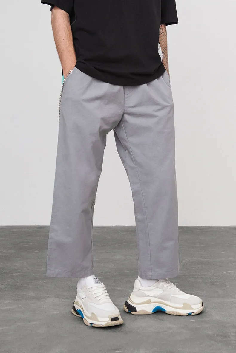 Men's Spring/Summer Cotton Loose Cargo Pants With Fluorescent Side Stripes