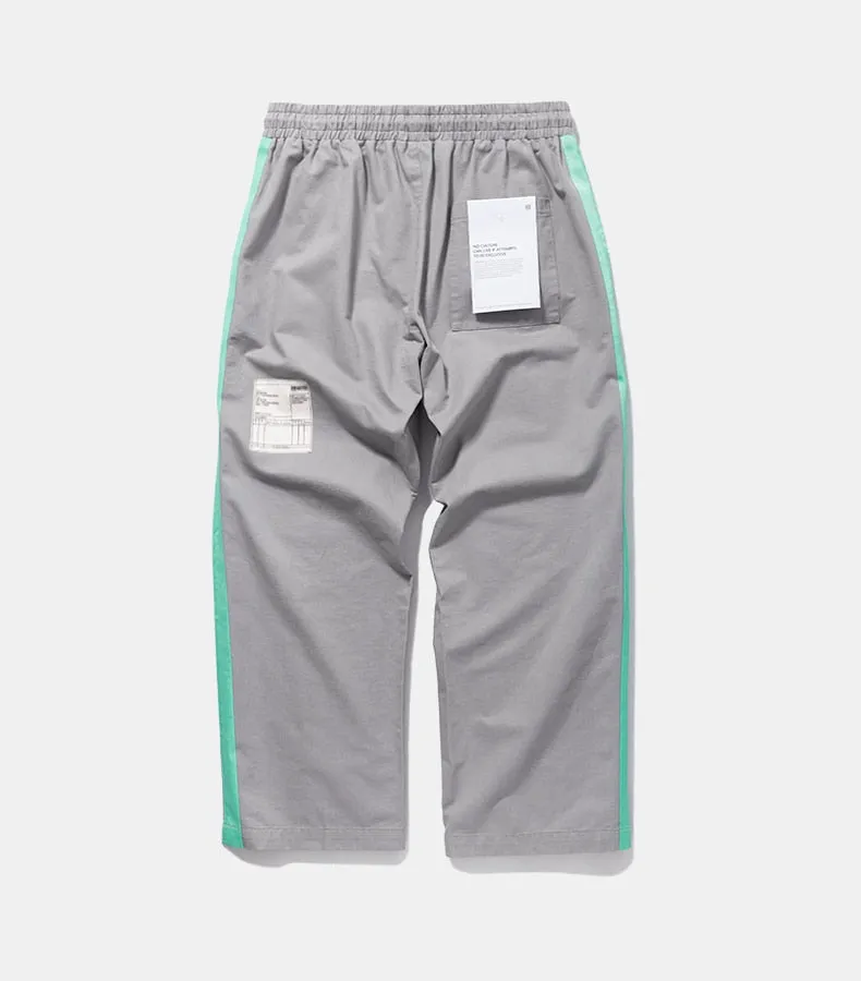 Men's Spring/Summer Cotton Loose Cargo Pants With Fluorescent Side Stripes