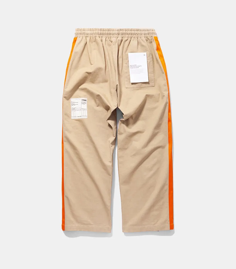 Men's Spring/Summer Cotton Loose Cargo Pants With Fluorescent Side Stripes