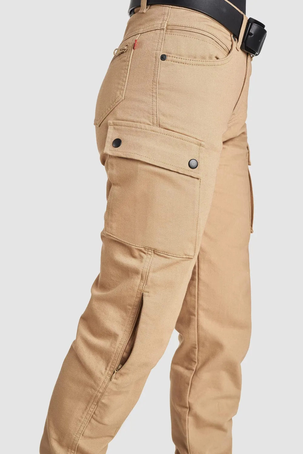 MILA CARGO BEIGE – Motorcycle Jeans for Women with Chino Style Cordura®