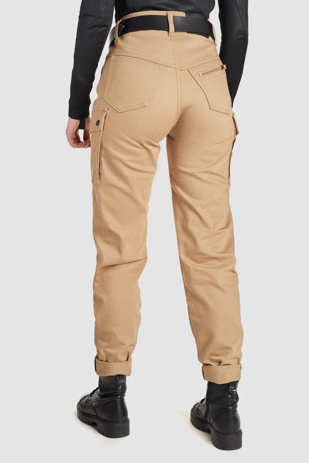 MILA CARGO BEIGE – Motorcycle Jeans for Women with Chino Style Cordura®