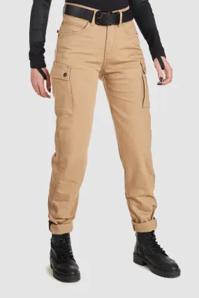 MILA CARGO BEIGE – Motorcycle Jeans for Women with Chino Style Cordura®